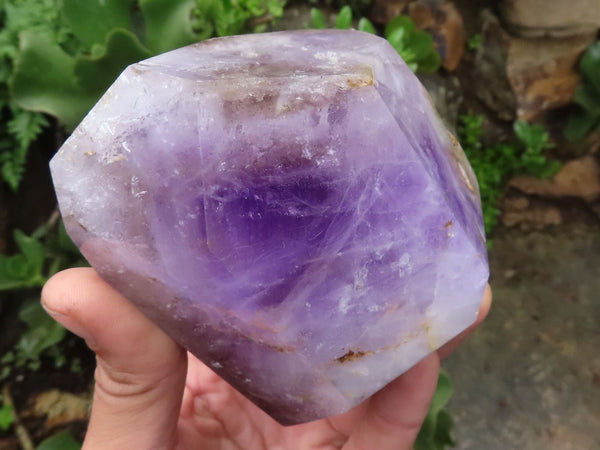 Polished Large Window Amethyst Crystals x 2 From Madagascar