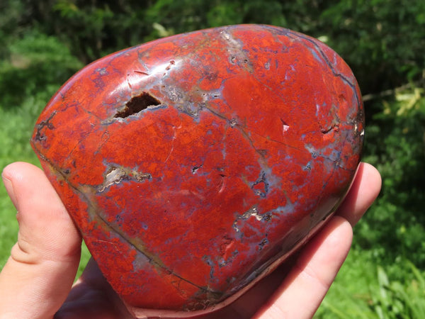 Polished Red Jasper Standing Free Forms x 3 From Madagascar