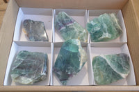 Polished Watermelon Fluorite Slices  x 6 From Namibia