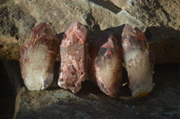 Natural Red Hematoid Quartz Specimens x 12 From Karoi, Zimbabwe