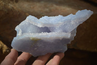 Natural Etched Blue Chalcedony Specimens  x 2 From Nsanje, Malawi