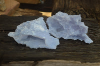 Natural Etched Blue Chalcedony Specimens  x 2 From Nsanje, Malawi