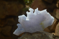 Natural Etched Blue Chalcedony Specimens  x 2 From Nsanje, Malawi