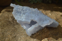 Natural Etched Blue Chalcedony Specimens  x 2 From Nsanje, Malawi