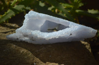 Natural Etched Blue Chalcedony Specimens  x 2 From Nsanje, Malawi