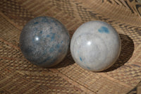 Polished Blue Spotted Spinel Quartz Spheres x 6 From Madagascar