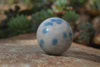 Polished Blue Spotted Spinel Quartz Spheres x 6 From Madagascar