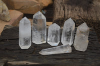 Polished Clear Quartz Points x 6 From Madagascar