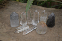 Polished Mixed Wonderland Quartz Points x 9 From Ankazobe, Madagascar