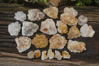 Natural Golden Limonite Quartz Clusters x 33 From Zambia