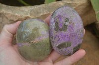 Polished Stichtite & Serpentine Galet / Palm Stones x 6 From Barberton, South Africa