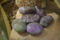 Polished Stichtite & Serpentine Galet / Palm Stones x 6 From Barberton, South Africa