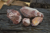 Natural Red Hematoid Quartz Specimens x 4 From Karoi, Zimbabwe