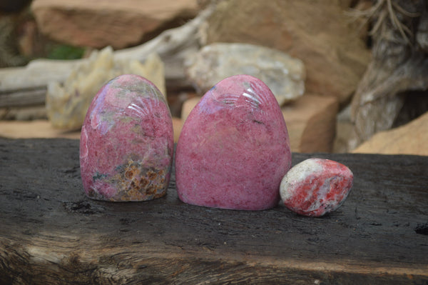 Polished Rhodonite Free Forms x 4 From Southern Africa