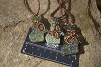 Polished Copper Wire Wrapped Leopardstone Eagle Pendants  x 6 From Zimbabwe