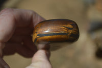 Polished Golden Tigers Eye Free Forms x 12 From Prieska, Northern Cape