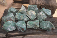 Natural Green Jade Cobbed Specimens x 12 From Swaziland