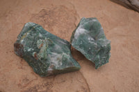 Natural Green Jade Cobbed Specimens x 12 From Swaziland