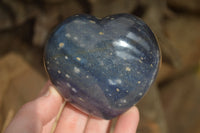 Polished Blue Lazulite Hearts  x 4 From Madagascar