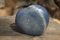 Polished Blue Lazulite Hearts  x 4 From Madagascar