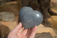 Polished Blue Lazulite Hearts  x 4 From Madagascar