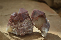 Natural Red Hematoid Quartz Specimens x 12 From Karoi, Zimbabwe