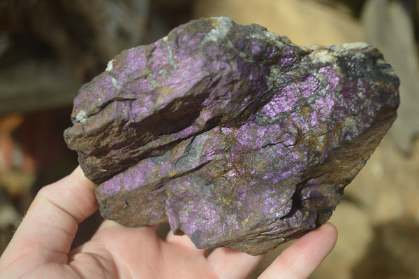 Natural Metallic Purpurite Cobbed Specimens x 3 From Erongo, Namibia