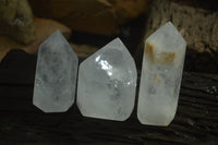 Polished Clear Quartz Points x 3 From Madagascar