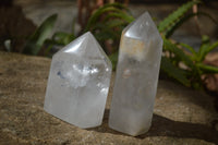 Polished Clear Quartz Points x 3 From Madagascar