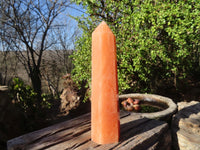 Polished Large Orange Twist Calcite Tower x 1 From Maevantanana, Madagascar