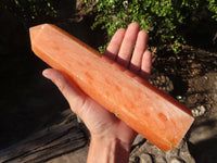 Polished Large Orange Twist Calcite Tower x 1 From Maevantanana, Madagascar