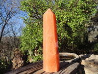 Polished Large Orange Twist Calcite Tower x 1 From Maevantanana, Madagascar