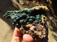 Natural Rare Ball Malachite On Drusy Quartz & Dolomite Specimens x 2 From Congo