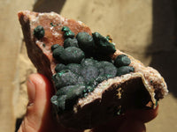 Natural Rare Ball Malachite On Drusy Quartz & Dolomite Specimens x 2 From Congo