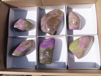 Polished Stichtite & Serpentine Standing Free Forms x 6 From Barberton, South Africa