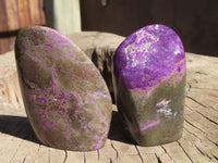 Polished Stichtite & Serpentine Standing Free Forms x 6 From Barberton, South Africa