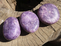 Polished Purple Lepidolite Galets  x 6 From Zimbabwe