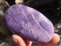 Polished Purple Lepidolite Galets  x 6 From Zimbabwe