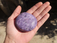 Polished Purple Lepidolite Galets  x 6 From Zimbabwe