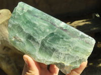 Polished One Side Polished Watermelon Fluorite Pieces  x 3 From Uis, Namibia