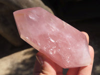 Polished Double Terminated Rose Quartz Points x 4 From Antsirabe, Madagascar