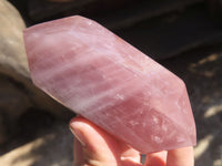 Polished Double Terminated Rose Quartz Points x 4 From Antsirabe, Madagascar