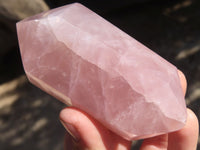 Polished Double Terminated Rose Quartz Points x 4 From Antsirabe, Madagascar