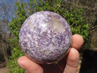 Polished Purple Lepidolite Spheres  x 3 From Madagascar