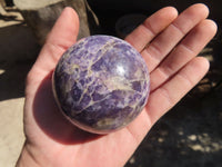 Polished Purple Lepidolite Spheres  x 3 From Madagascar