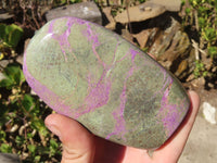 Polished Stichtite & Serpentine Standing Free Forms x 2 From Barberton, South Africa