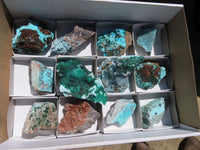 Natural Drusy Chrysocolla & Malachite Dolomite Specimens x 12 From Likasi, Congo