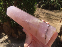 Polished Large Rose Quartz Point x 1 From Antsirabe, Madagascar