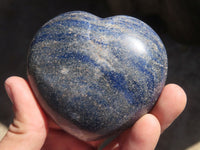 Polished Blue Lazulite Hearts  x 4 From Madagascar