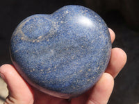 Polished Blue Lazulite Hearts  x 4 From Madagascar